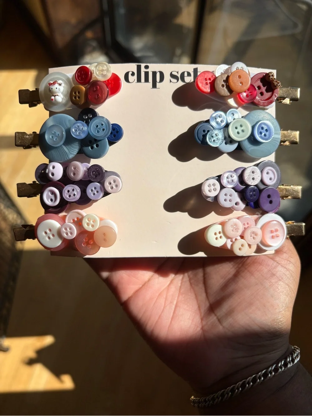 Button Clip Set - Pastel & Navy Assortment